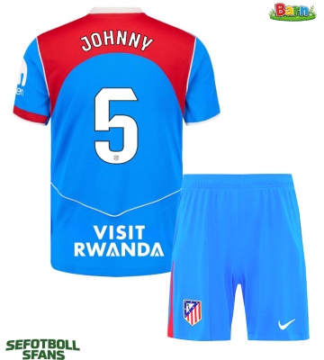 Atletico Madrid Johnny Cardoso #5 Tredjeställ Barn 2025-26 Kortärmad (+ Korta byxor)